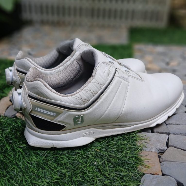 Sepatu golf Footjoy Carbon Putih dengan pengencang belakang model slip on | FootJoy Pro|SL Carbon BO