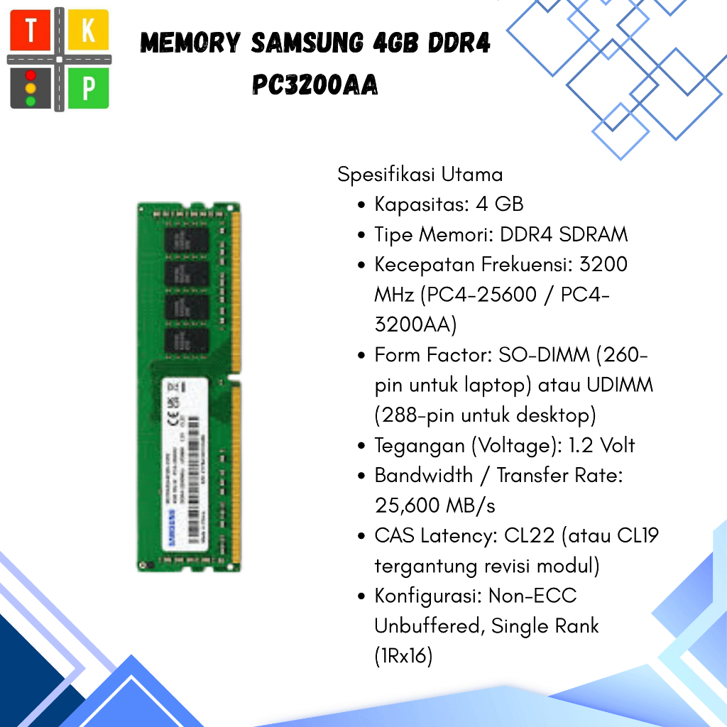 MEMORY SAMSUNG 4GB DDR4 PC3200AA