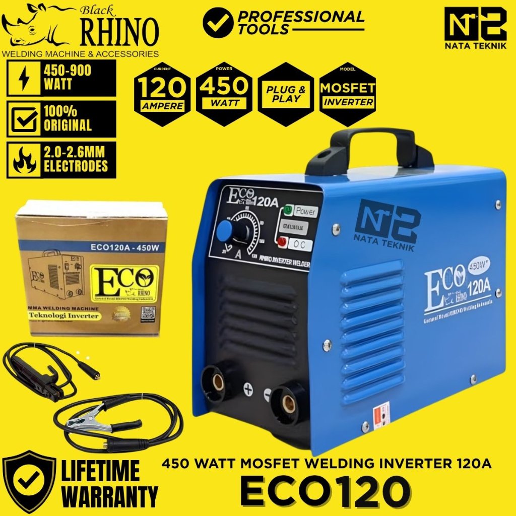 RHINO 120A Travo Las 450 watt RHINO eco inverter Las 120A Travo Inverter 450 watt mesin Las