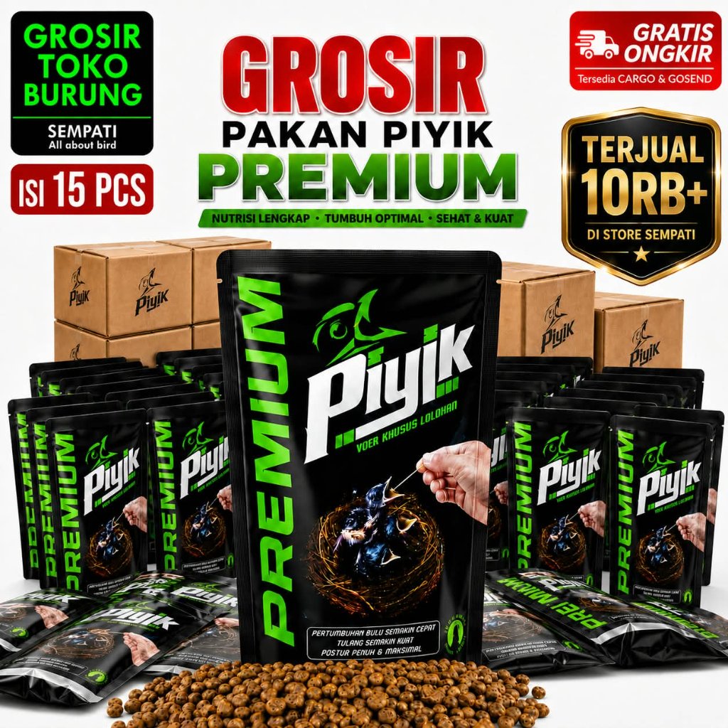 SEMPATI GROSIR Pakan Piyik Premium Isi 15 PCS Pakan Lolohan Trotol Burung Murai Batu MB High Protein