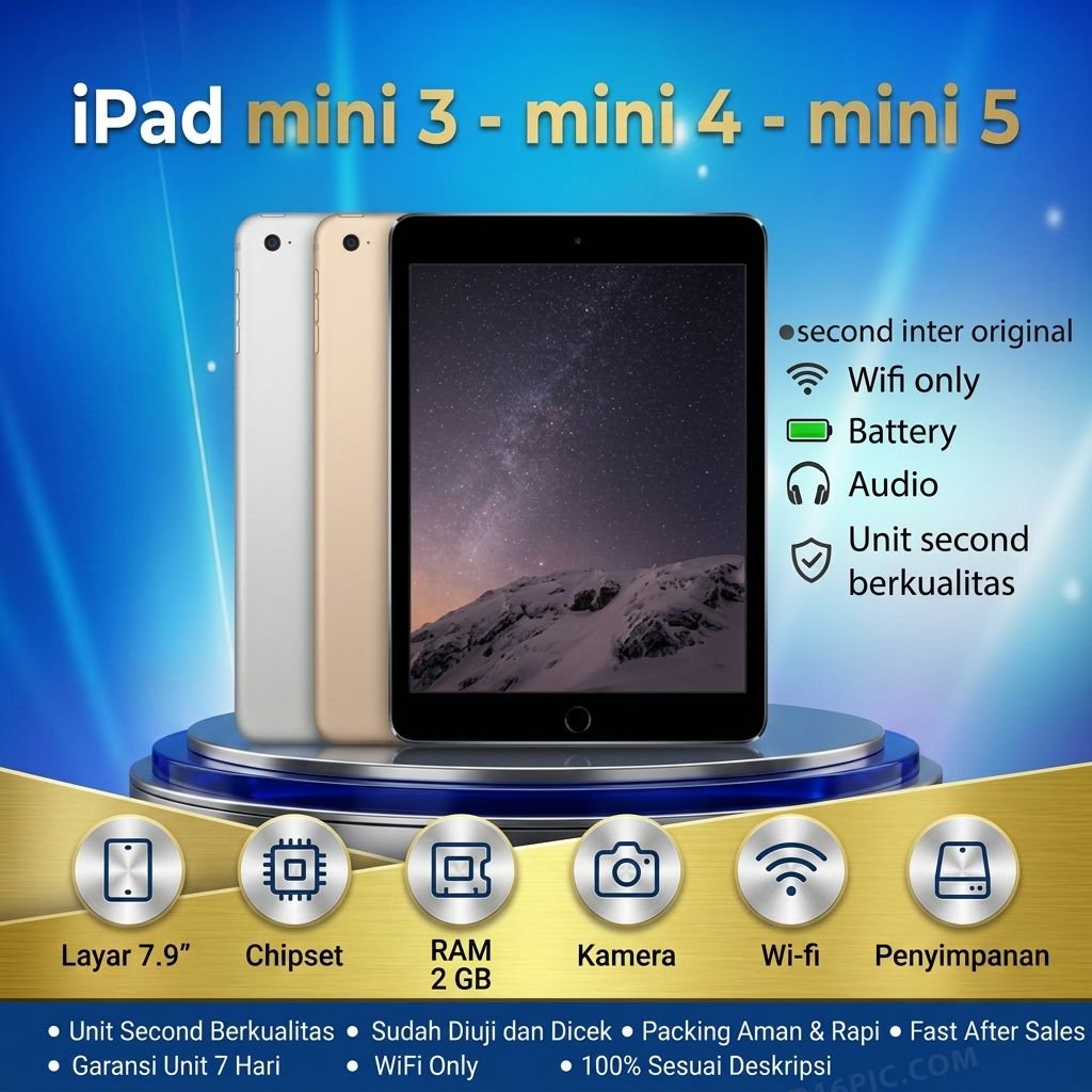 COD  APPLE IPAD MINI 3 MINI 4  WIFI ONLY SECOND ORIGINAL BATRAI 100% ORI