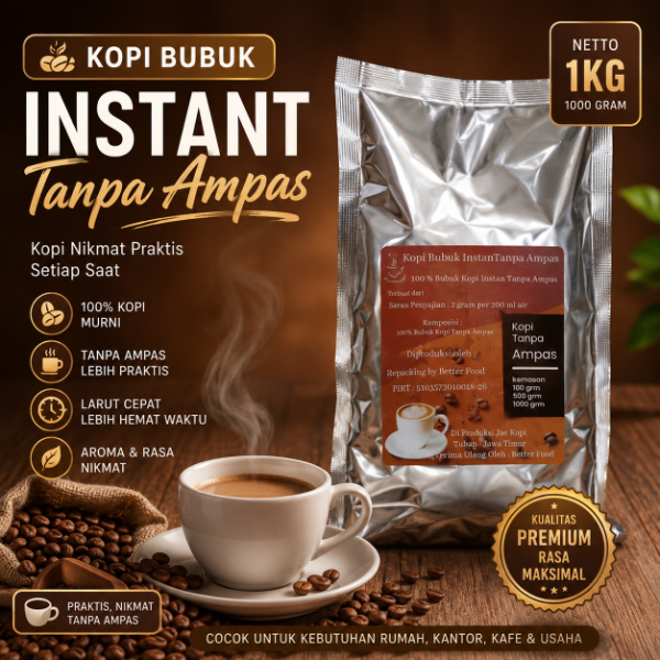 Bubuk Kopi Instan Tanpa Ampas 1Kg Coffee Spray Dried NOT Nescafe Classic