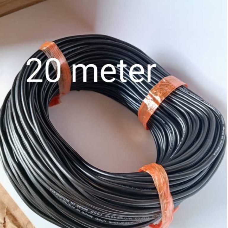 Kitani Kabel Head Skerem Hitam Potongan Panjang 20 Meter Stereo (Bukan Kabel Mic) Bagus