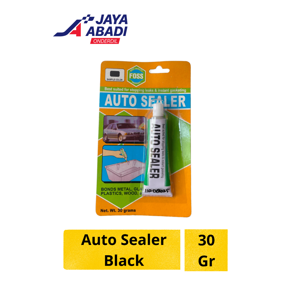 FOSS HITAM 30gr AUTO SEALER LEM GASKET PEREKAT BESI PLASTIK KACA KAYU HIGH TEMPERATUR