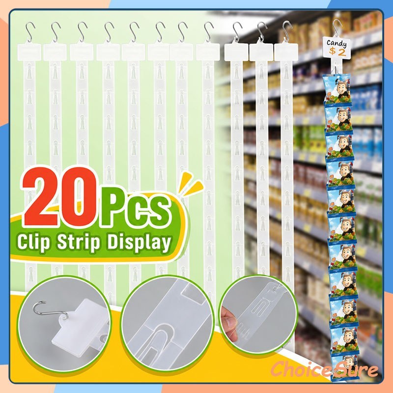 20Pcs Clip Strip Display Makanan / Supermarket Snack Plastic Clip Strip / Clip Strip Display Makanan