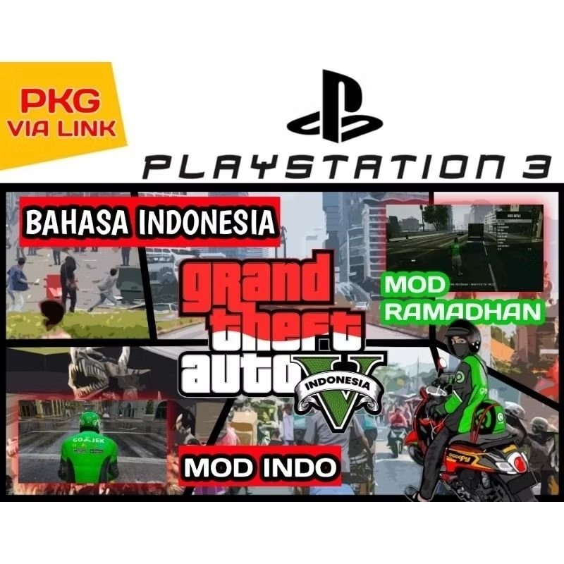 GTA 5 MOD Versi Indo Lengkap + Kendaraan Lokal - PKG FILE - GAME PS3 CFW HFW HEN