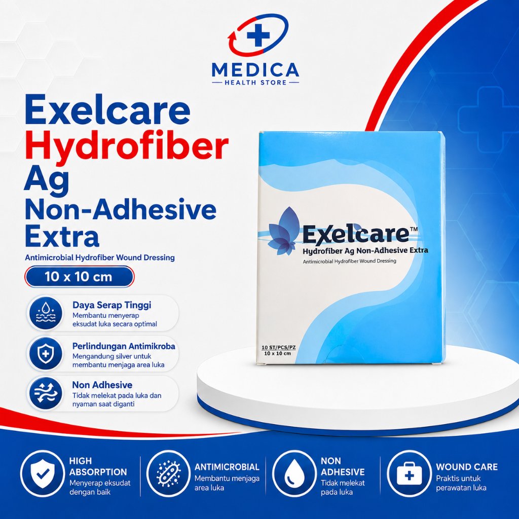EXELCARE - Exelcare Hydrofiber AG Silver Non-Adhesive Extra /Perawatan Luka (harga 1pcs)