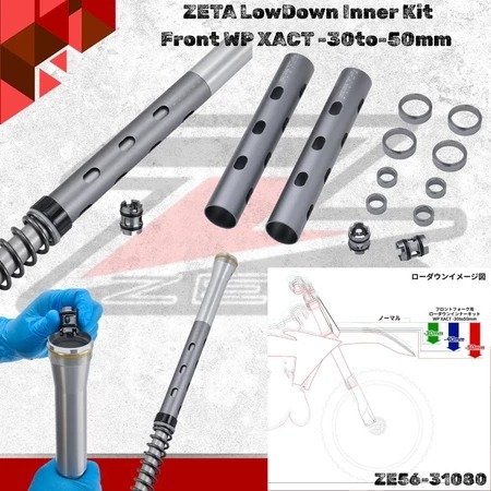 LOWERING SHOCK DEPAN WP XACT ZETA LOWDOWN INNER KITA FRONT WP XACT 30TO-50MM ORIGINAL