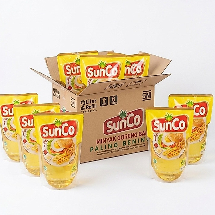 Kargo- Minyak Goreng Sunco 2L x 6 Pcs, 4 Pcs Karton Praktis untuk Kebutuhan Rumah Tangga, Pouch Refi