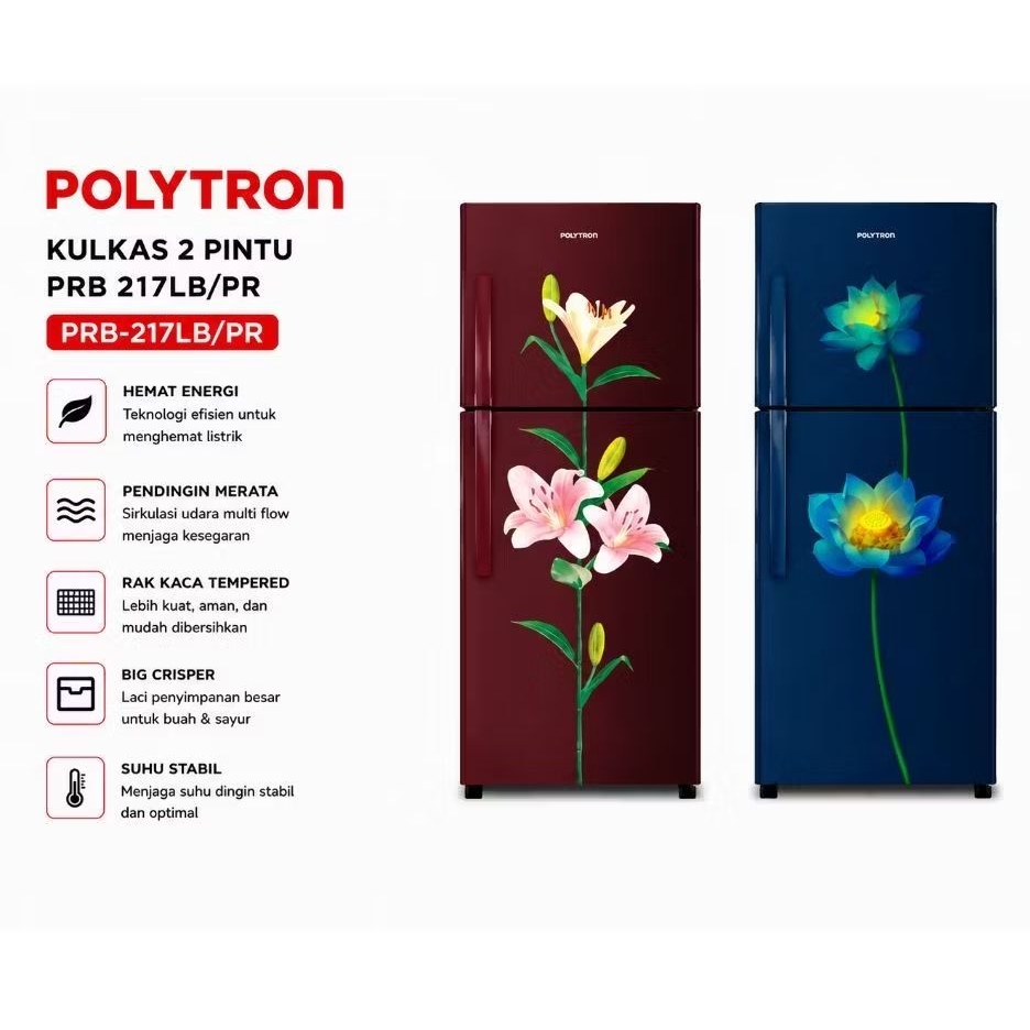 Kulkas Polytron 2 pintu PRB 217LB/PR PRB-217LB/PR