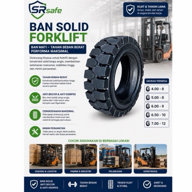 Ban Solid Forklift / Ban Mati / Untuk Forklift/ Kualitas Bagus