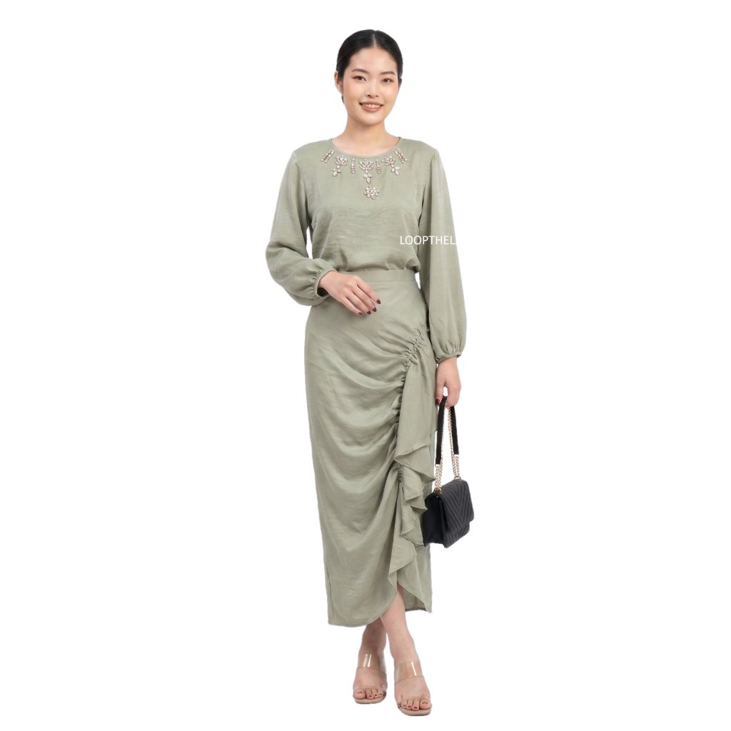 SARAH KAFTAN DRESS / DRESS MUSLIM / BAJU KAFTAN WANITA LEBARAN / CAFTAN BUMIL HIJAB SILK
