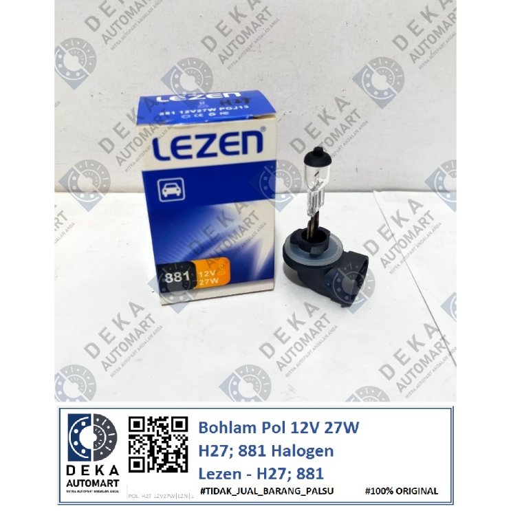 Bohlam Pol Lezen 12V 27W untuk H27; 881 Halogen (H27; 881)