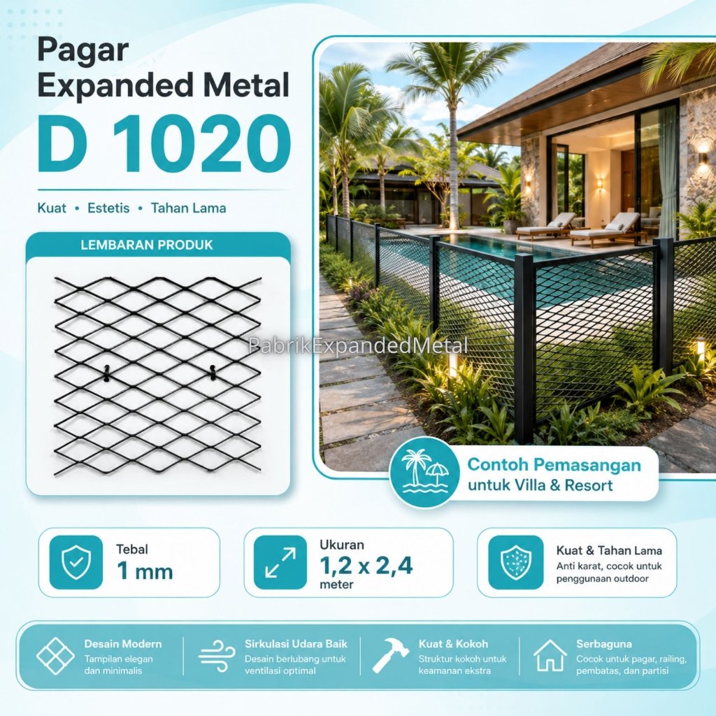 EXPANDED METAL TEBAL 1 MM | TYPE T0715 | C1015 | D1020 D| 1620 F1628 LEMABARAN HITAMAN PLAT BESI EXP