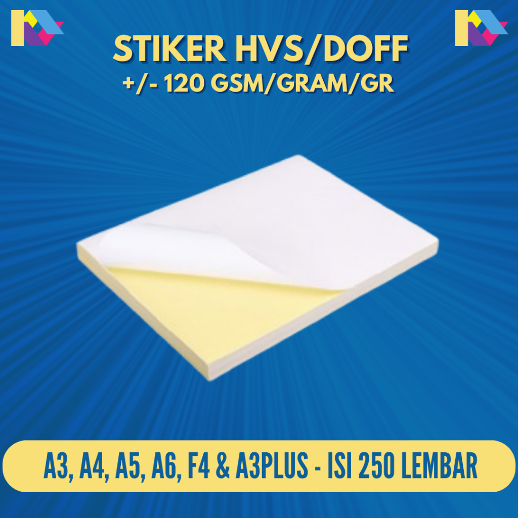 [250 LBR] Kertas Stiker Doff A4, F4, A5, A6, A3 & A3PLUS Kertas Stiker HVS