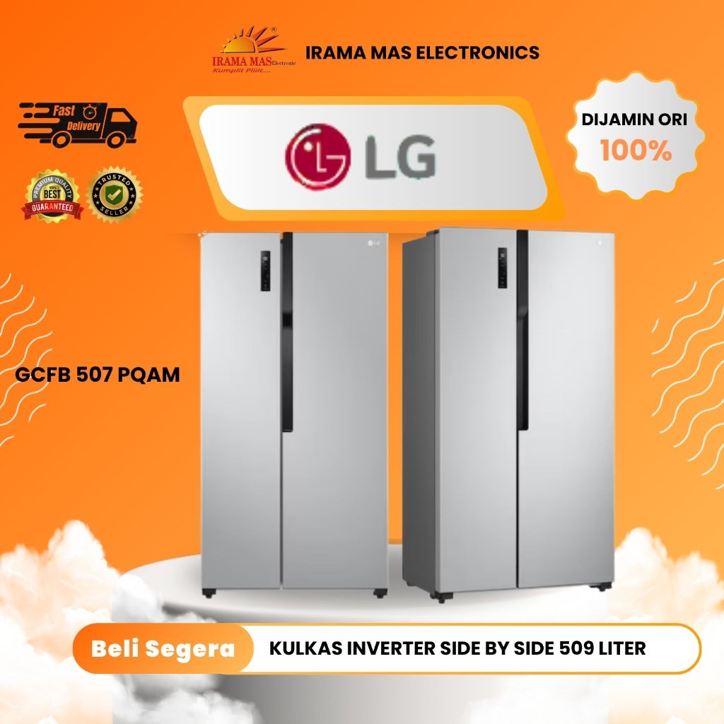 KULKAS LG GCFB 507 PQAM |  KULKAS LG INVERTER SIDE BY SIDE 509 LITER