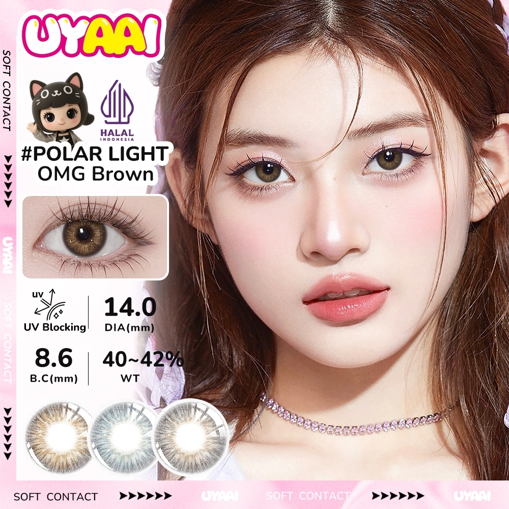 UYAAI softlens 14.0-14.5MM Minus 0.00 s/d -6.00 Mata Korea seri OMG Sepasang LENSA KONTAK  6Bulan