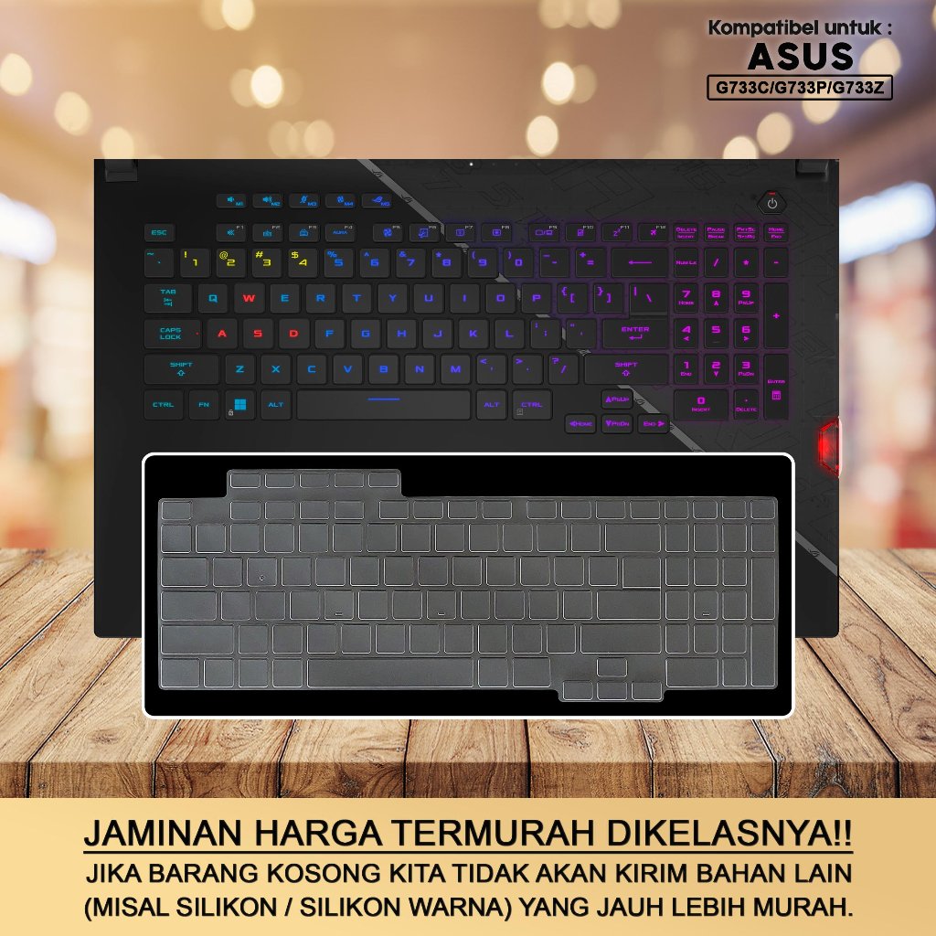 Keyboard Protector Cover Kompatibel untuk Asus ROG Strix Scar 17 SE G733 G733C G733CX G733CW Silikon