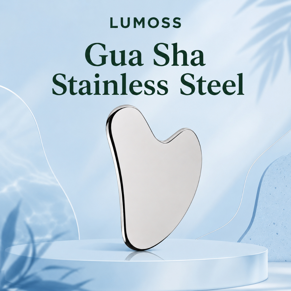Lumoss - Gua Sha Stainless Steel, gua sha pijat wajah premium