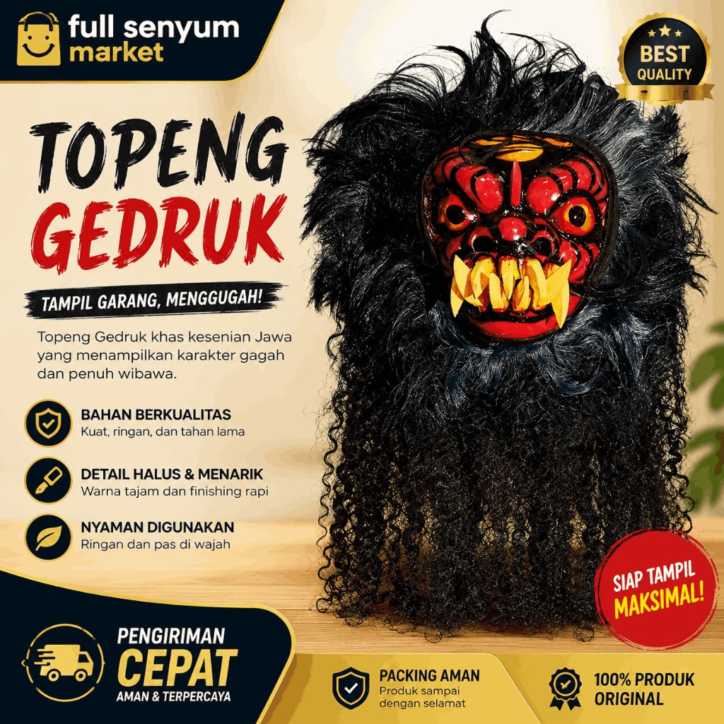 FLASH SALE Topeng Gedruk / Gedruk Mika / Topeng Buto Rampak / Gedruk / Topeng Gedruk Mika