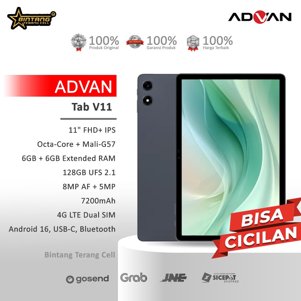 Advan Tab V11 RAM 6/128GB Garansi Resmi