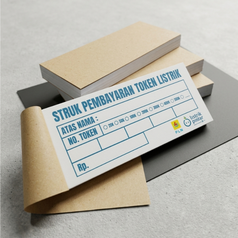 100 lembar Struk Pembelian Token Listrik Pulsa Bahan HVS Ukuran 10x4.5cm Mudah di sobek