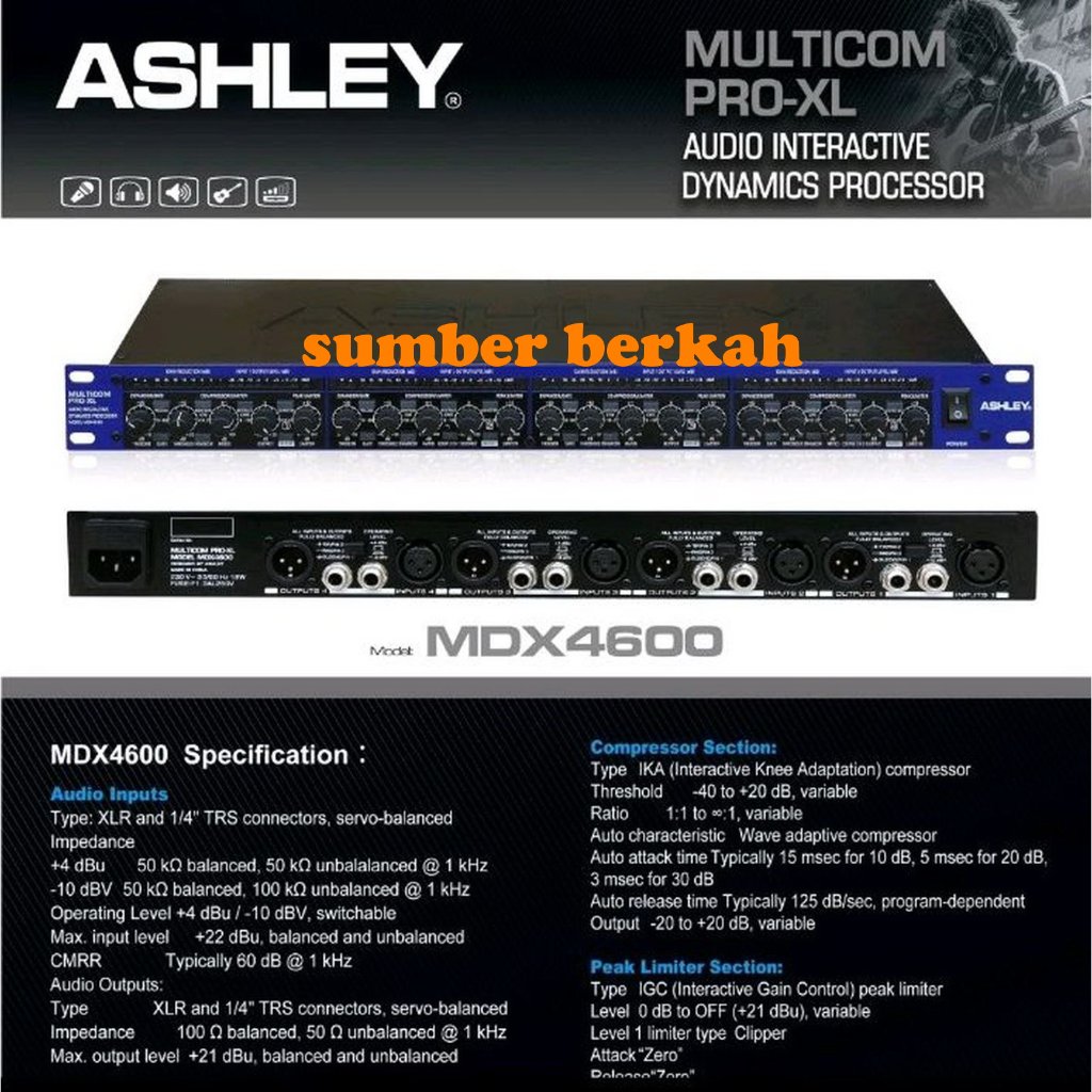 ASHLEY COMPRESOR LIMITER MDX4600 MDX 4600 ORIGINAL