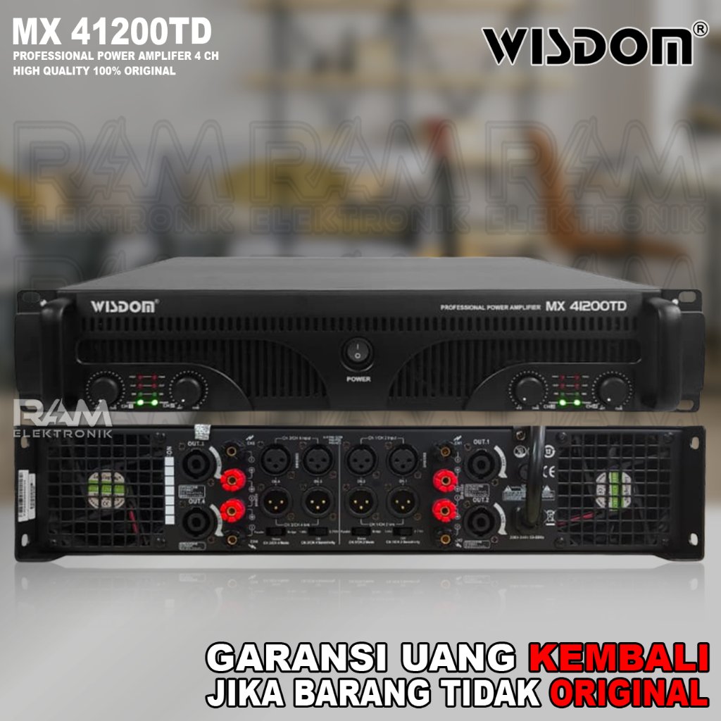 Power Amplifier 4 Channel WISDOM MX41200 | MX 41200 Class TD 4 x 1200 Watt Original