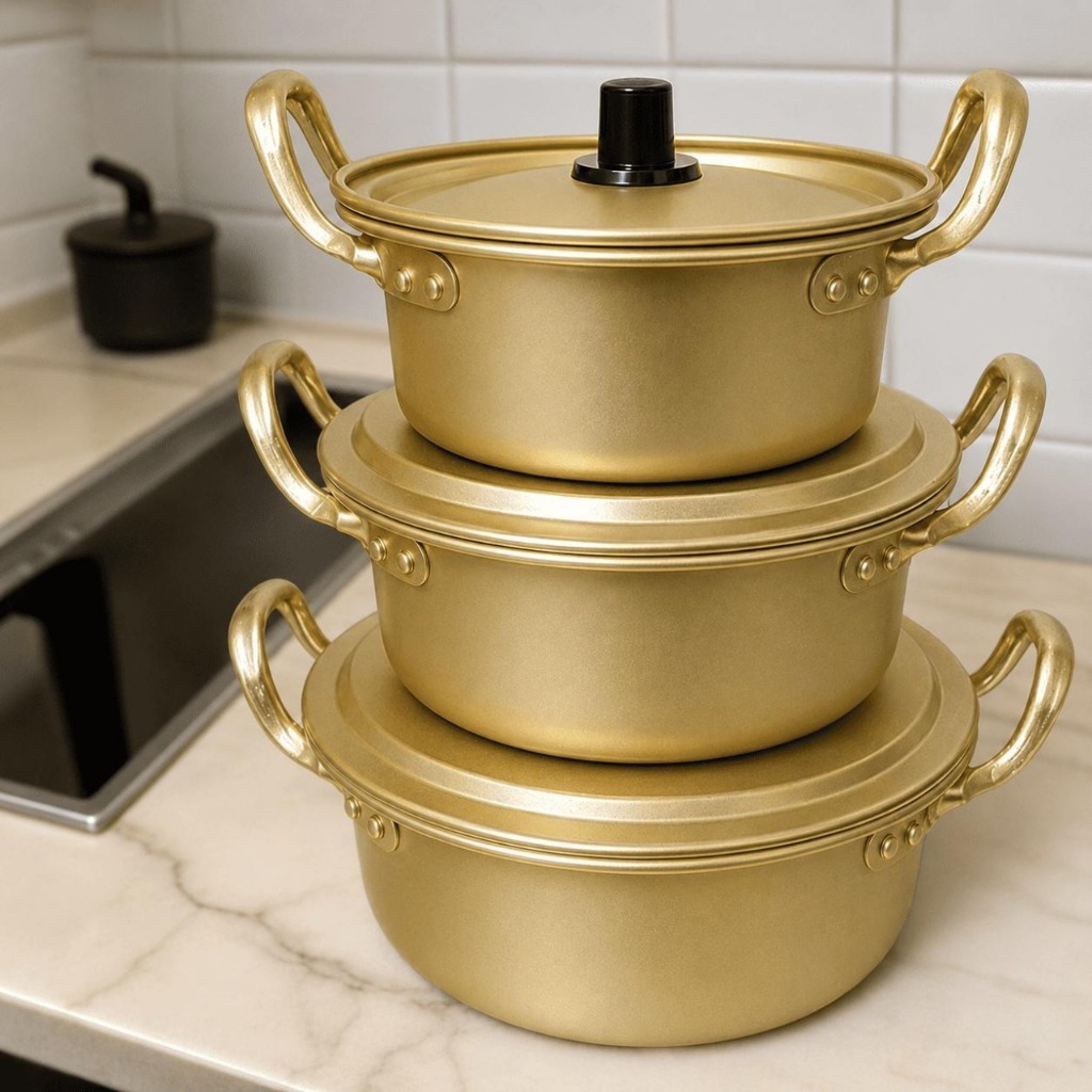 Panci Ramen Drakor Aluminium Tutup Panci Drakor Tebal