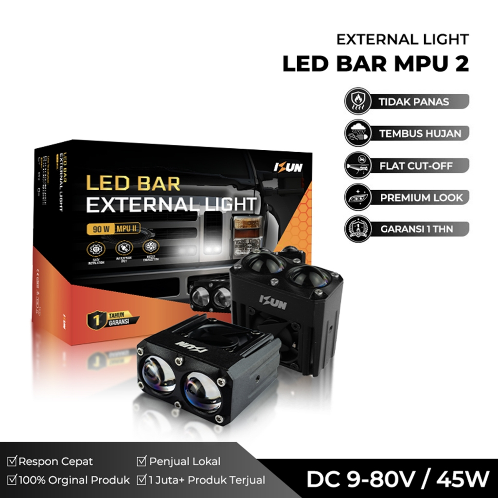 Lampu Tembak Laser Gun SQL 2 Mata ISUN MPU2 MPU II 90W dengan Kipas Pendingin dan Blue Lens DC9-80V