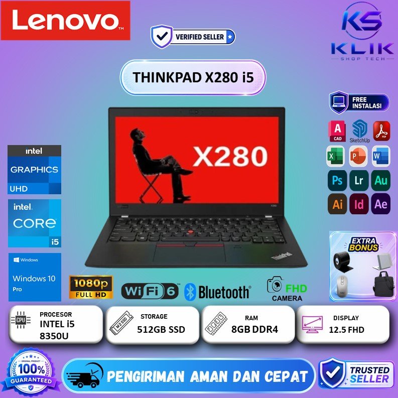 LENOVO THINKPAD T480 Intel i7 8650U 16GB 512GB SSD Nvidia MX150-2GB FHD Win10 Pro