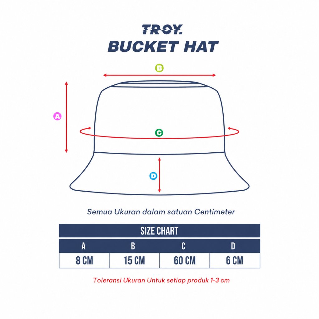 Troy Company Bucket Hat Black Rune - Topi Bucket Hitam BHD 3708