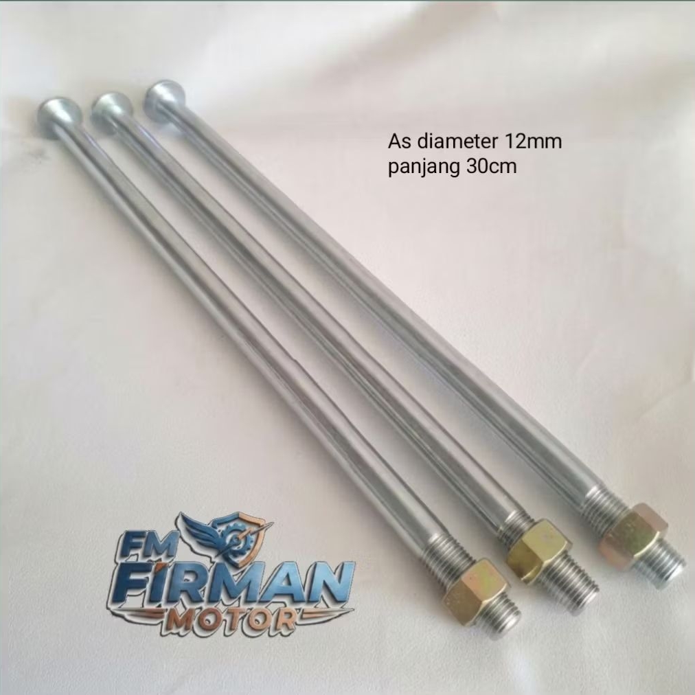 AS DIAMETER 12MM PANJANG 30CM / AS RODA SUPER PANJANG SUPER TRACK 30CM / AS 12MM PANJANG 30 CM