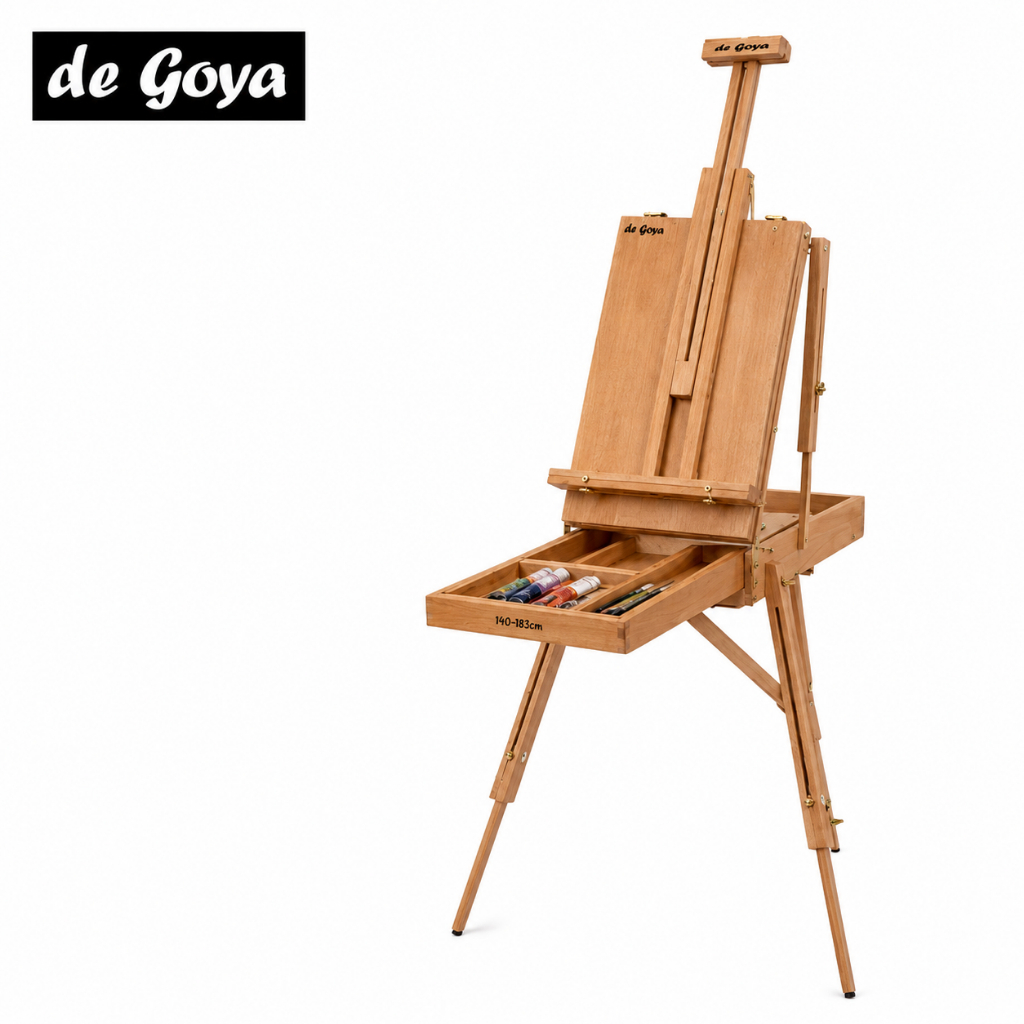 De Goya French Easel Box Beech Wood - Easel Lukis Kayu Portable Stand Storage Box 140-183cm