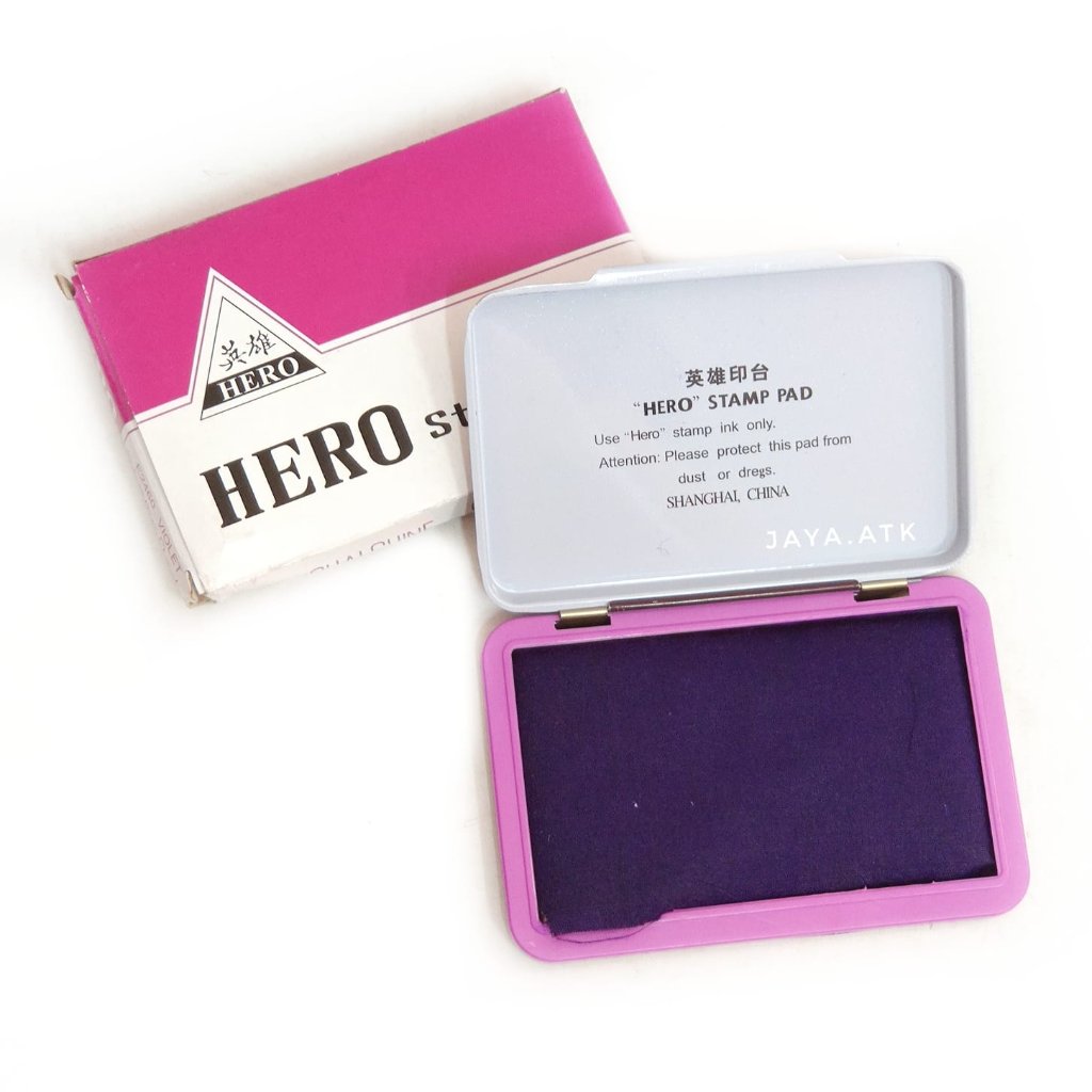 BAK STEMPEL PLUS TINTA WARNA UNGU STAMP PAD BANTALAN CAP STEMPEL HERO BESAR 1460