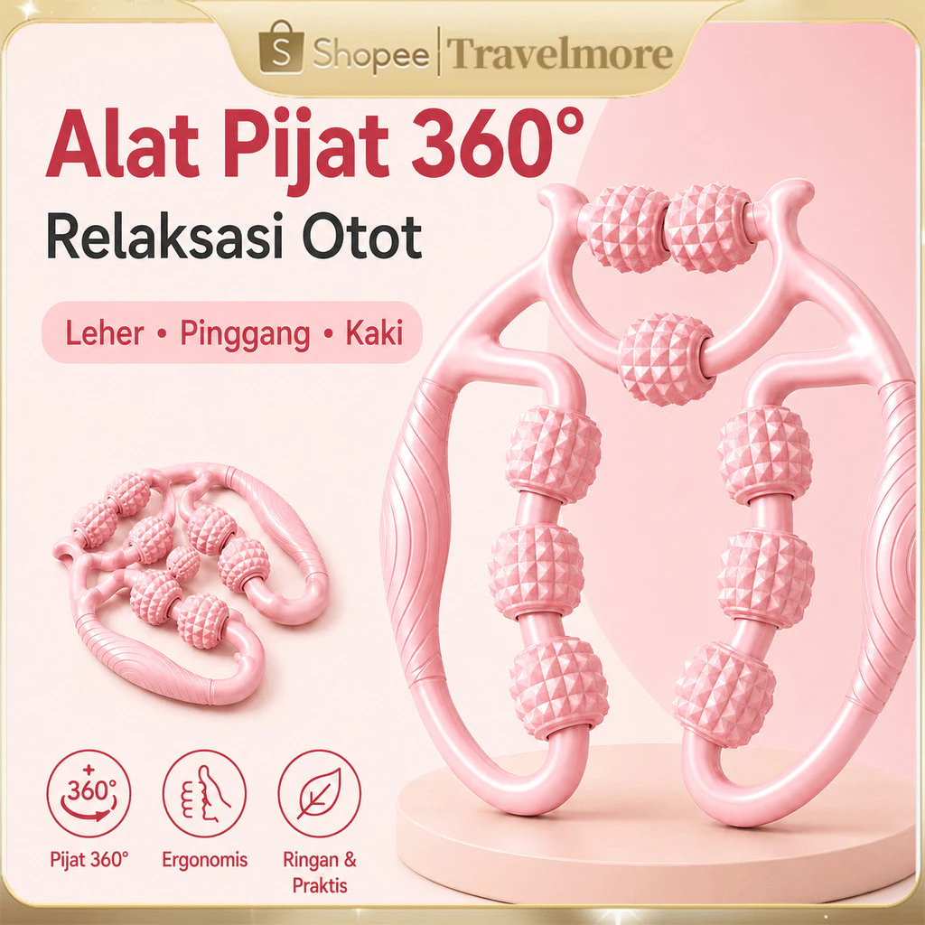 Alat Pijat Otot Ring Yoga 9 Roda - Biru