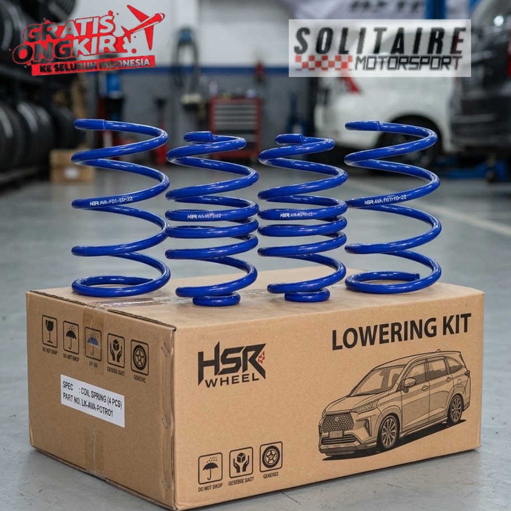 PER RACING / LOWERING KIT HSR BLUE FRONT REAR TOYOTA AVANZA 2004-2014 ( GRATIS PEMASANGAN )