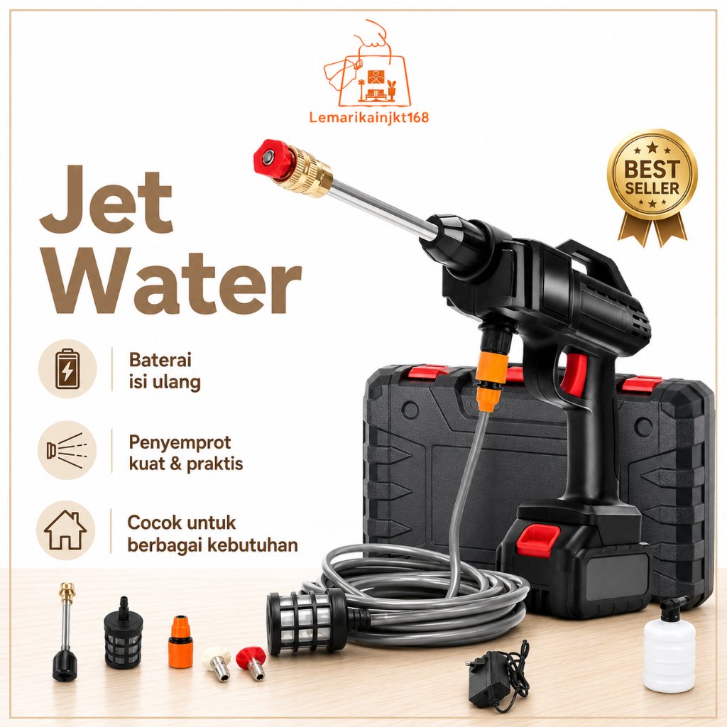 JET WATER SPRAYER / ALAT PEMBERSIH | ALAT CUCI MOBIL | JET SEMPROT DENGAN BATERAI| SELANG JET CUCI M