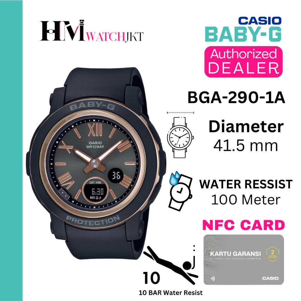 CASIO BABY-G BGA-290-1ADR Jam Tangan Wanita Original Analog-Digital Antiair BGA-290-1A BGA-290 BGA29