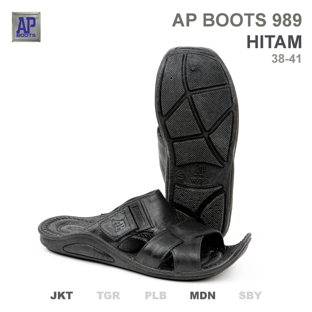 Ap Boots 989 Hitam - Sandal Selop
