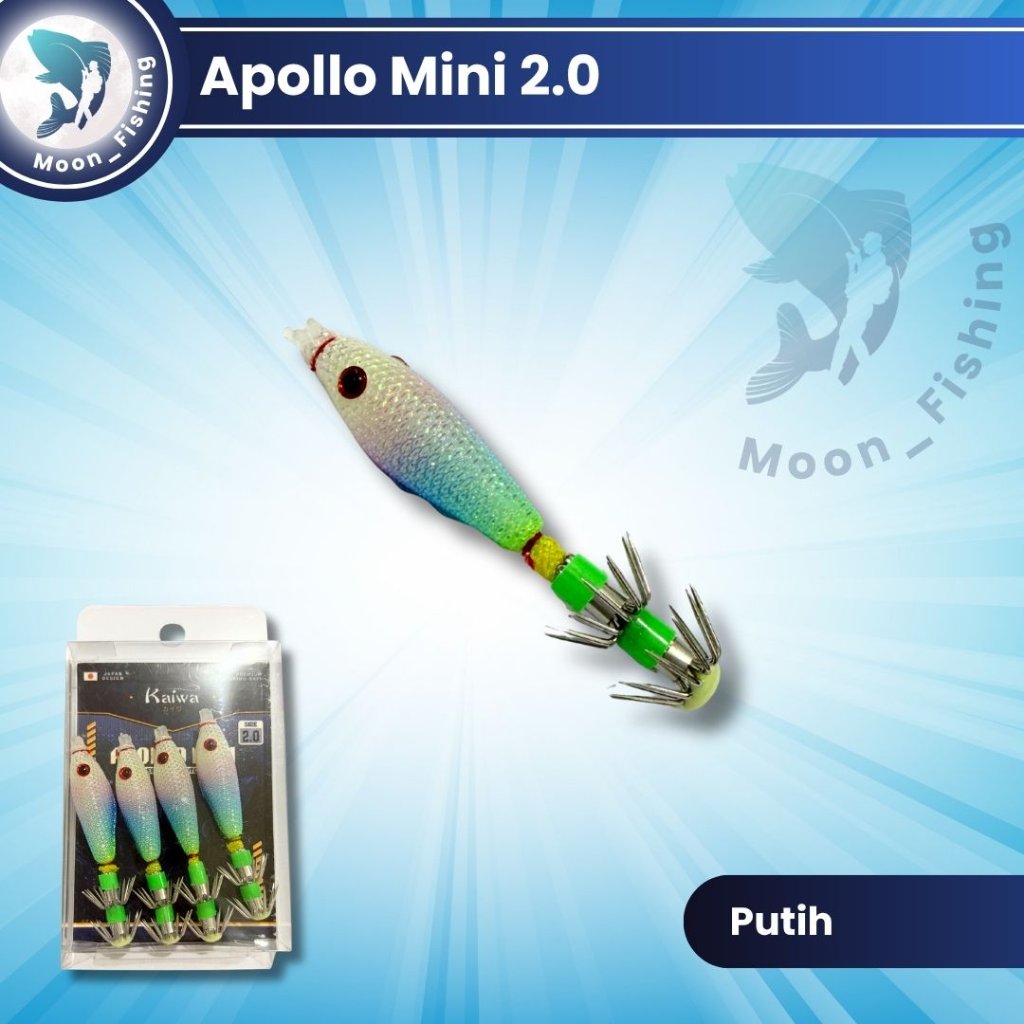 Umpan Pancing Cumi Apollo Mini Squid Jig 2.0 Glow in the dark Kemasan kotak isi 4pcs