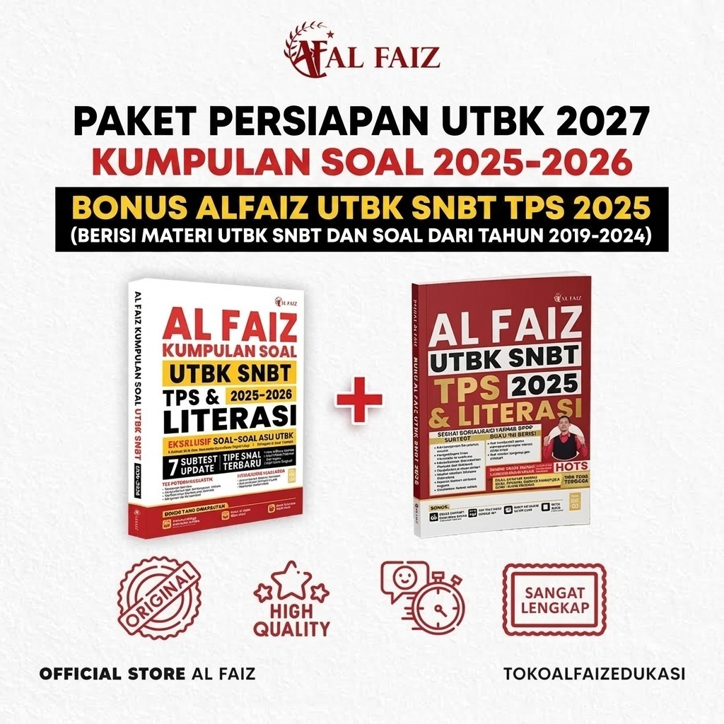 Paket Persiapan UTBK 2027 Buku Kumpulan Soal 2025-2026 Bonus Al Faiz UTBK SNBT 2025