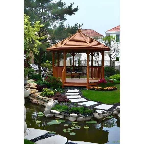gazebo minimalis kayu jati | gazebo kayu jati | gazebo pargola taman kayu jati minimalis