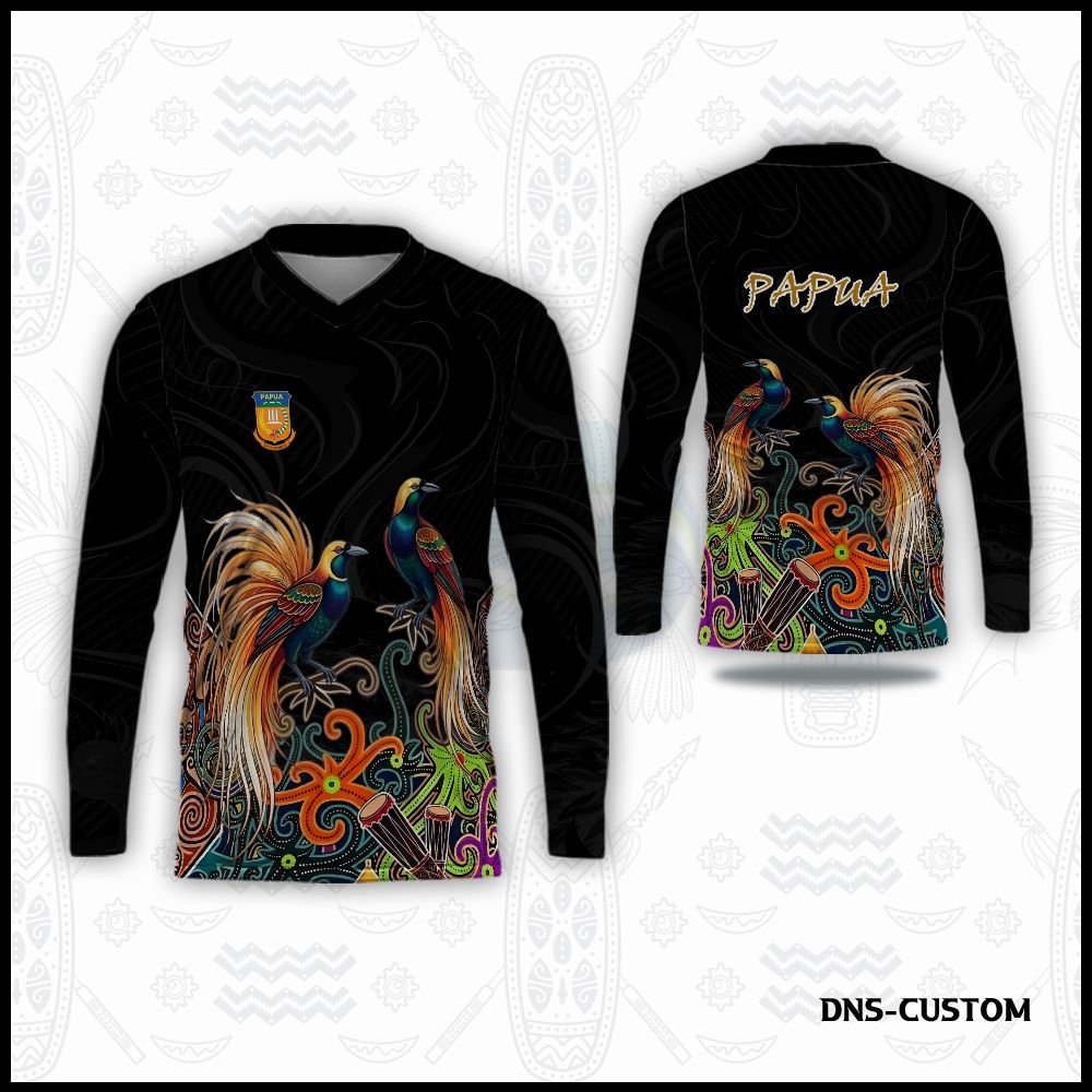 Kaos Batik Papua Cendrawasih Baju Jersey Motif Papua Fullprinting Jersey Papua Terbaru