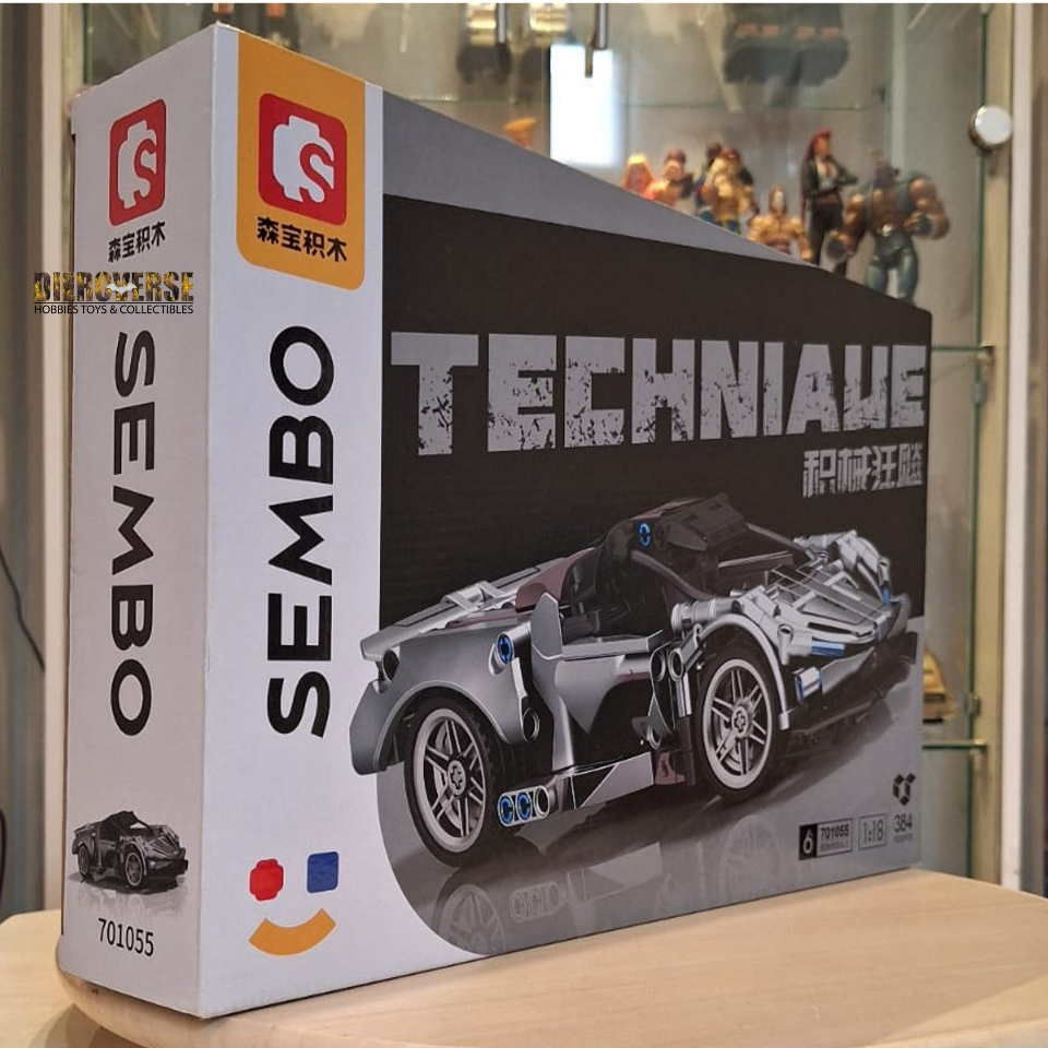 SEMBO BLOCK BRICK ORIGINAL TECHNIC TECHNIAUE SPORTS CAR 1:18 BLACK GREY 701055 MISB NEW