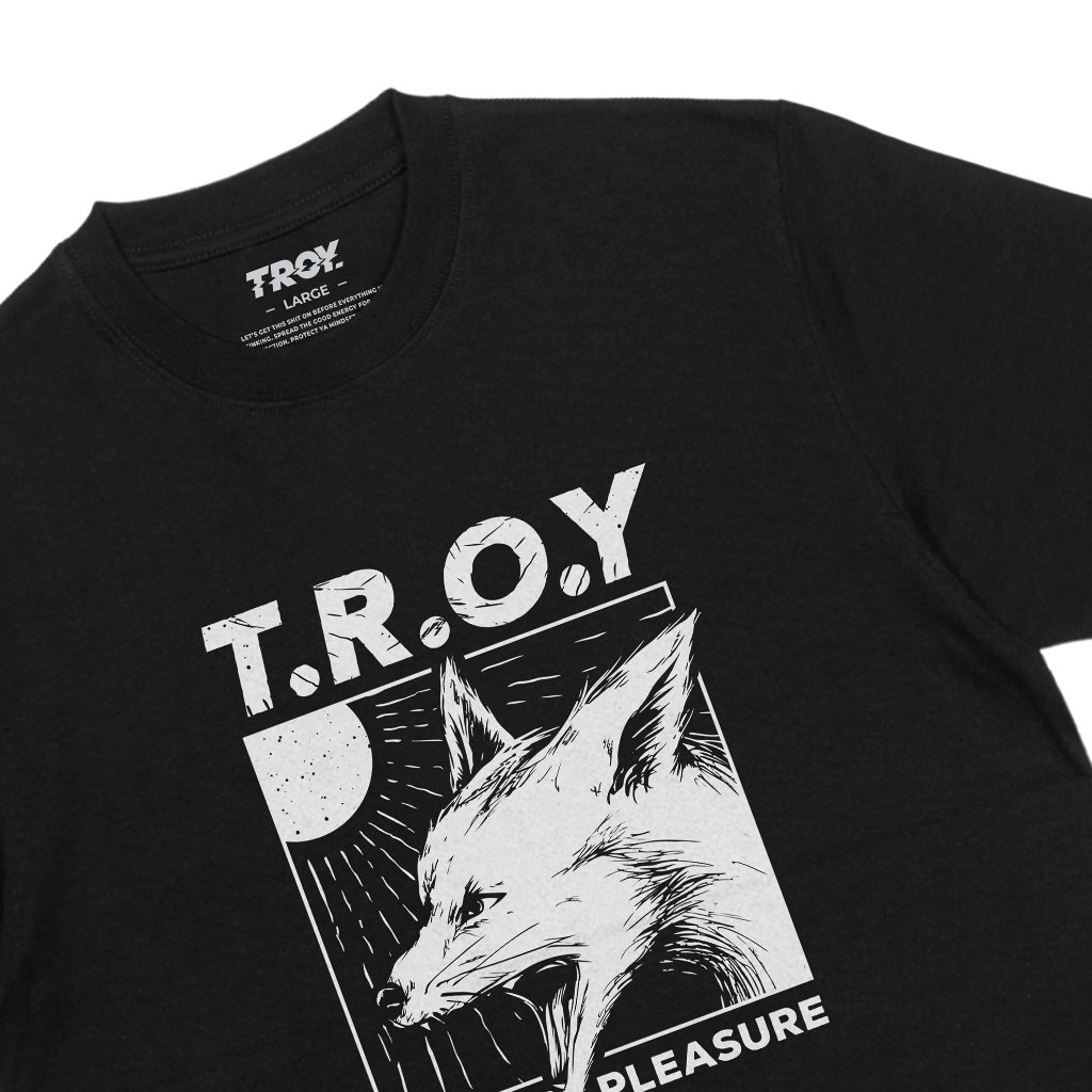 Troy Company T-Shirt Black Instan Plasure - Kaos Pria Lengan Pendek Hitam MTD 3648