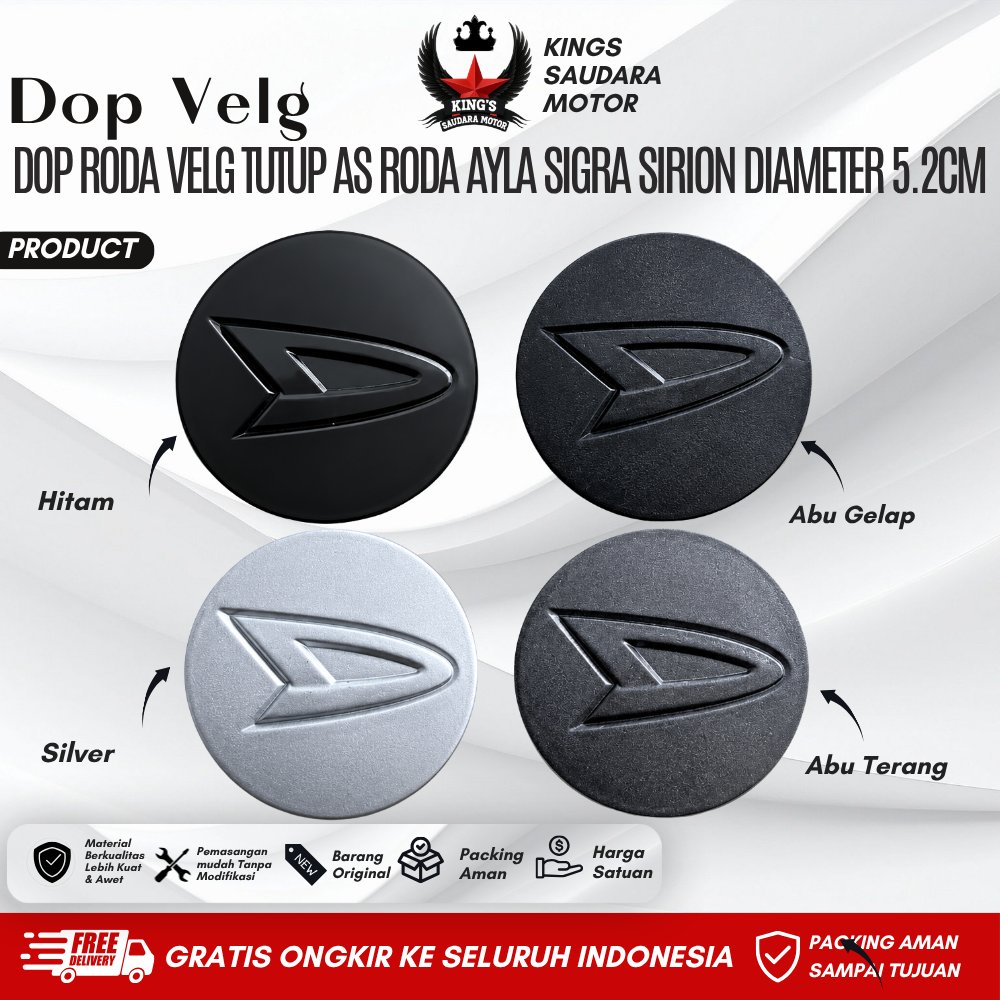 Dop roda Velg Tutup As Roda Ayla Sigra Sirion Diameter 5.2cm