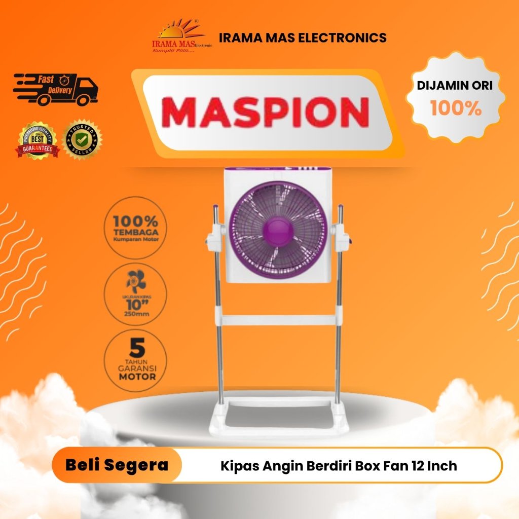 FAN MASPION JF 1204 S | Kipas Angin Berdiri Box Fan 12 Inch