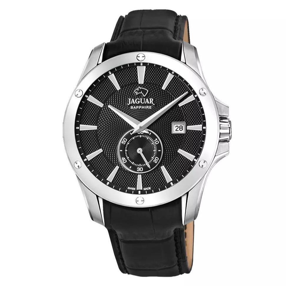 Galery Jam Tangan Jaguar J878/4 Black Silver Leather Strap