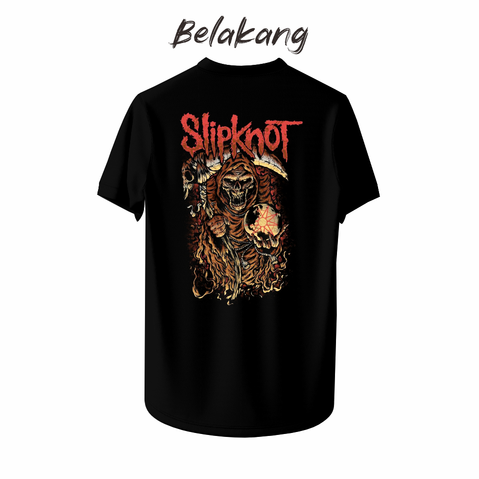KAOS BAND SLIPKNOT BAJU DISTRO SLIPKNOT T-SHIRT SLIPKNOT SABLON BELAKANG